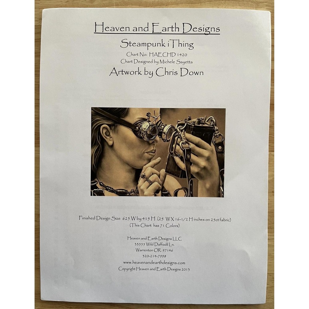 Heaven And Earth Designs STEAMPUNK i‎ THING Cross Stitch Pattern Chart 2013